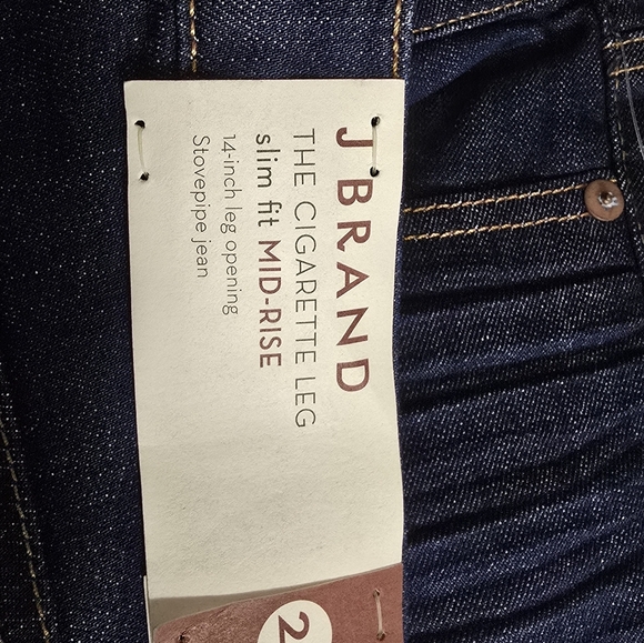 J brand the cigarette leg slim fit mid rise jeans sz 24 nwt - Picture 2 of 9